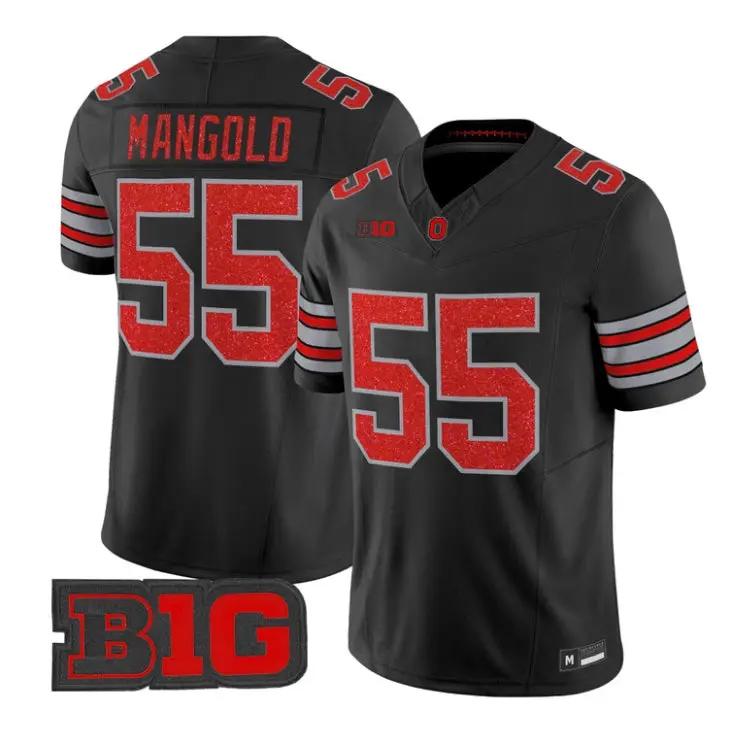 Nick Mangold Jersey #55 Ohio State Buckeyes Glitter Vapor All Stitched by My Store NCAA Football Jerseys