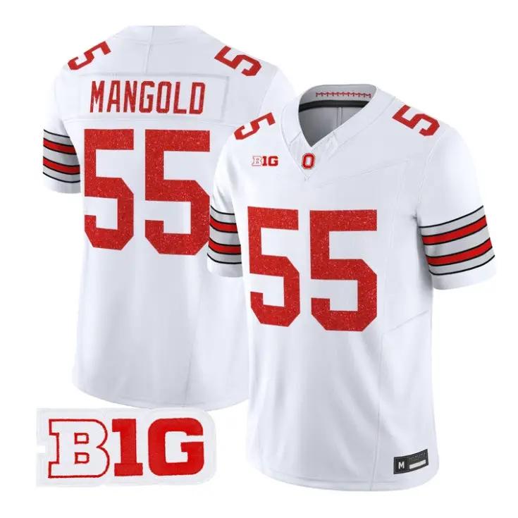 Nick Mangold Jersey #55 Ohio State Buckeyes Glitter Vapor All Stitched by My Store NCAA Football Jerseys