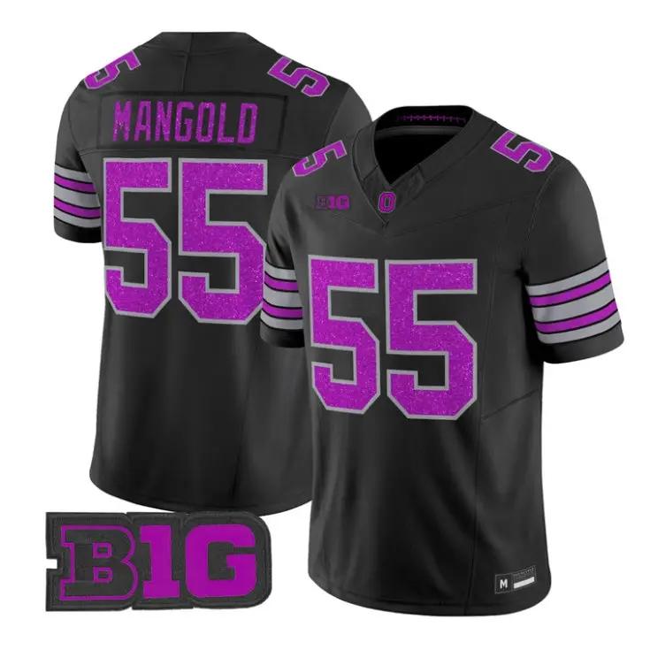 Nick Mangold Jersey #55 Ohio State Buckeyes Glitter Vapor All Stitched by My Store NCAA Football Jerseys