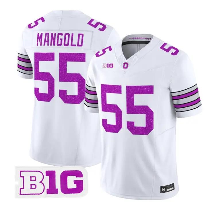 Nick Mangold Jersey #55 Ohio State Buckeyes Glitter Vapor All Stitched by My Store NCAA Football Jerseys