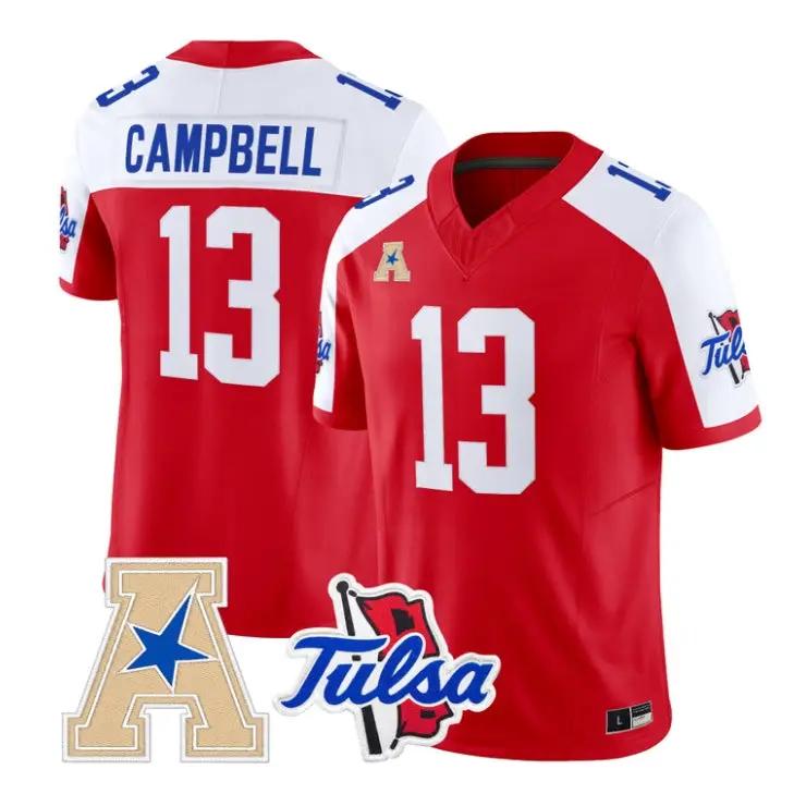 NuNu_Campbell_Jersey_13_Tulsa_Golden_Hurricane_2026_Vapor_Stitched_Red_Alter - Top Wow Design NuNu Campbell Jersey #13 Tulsa Golden Hurricane 2026 Vapor Stitched by My Store NCAA Football Jerseys