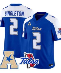 Oran Singleton Jr Jersey #2 Tulsa Golden Hurricane 2026 All Stitched by My Store NCAA Football Jerseys