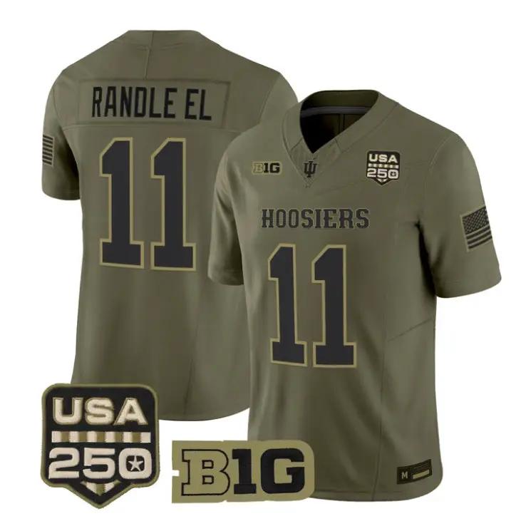 Randle El Jersey #11 Indiana Hoosiers 2026 Salute to Service All Stitched Olive by My Store NCAA Football Jerseys
