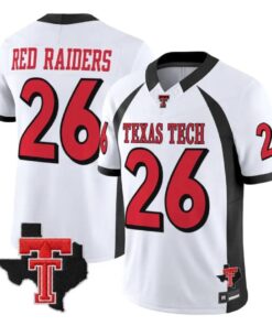 Red Raiders Jersey #26 Texas Tech Red Raiders 2026 Throwback All Stitched