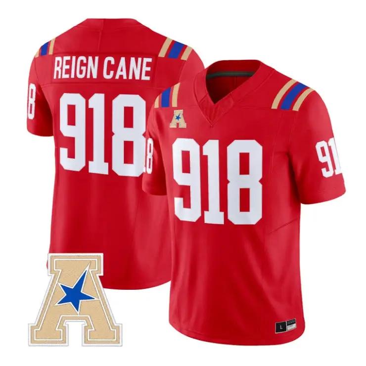 Reign_Cane_Jersey_918_Tulsa_Golden_Hurricane_2026_Limited_Stitched_Red - Top Wow Design Reign Cane Jersey #918 Tulsa Golden Hurricane 2026 Limited Stitched by My Store NCAA Football Jerseys