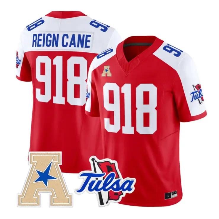 Reign_Cane_Jersey_918_Tulsa_Golden_Hurricane_2026_Limited_Stitched_Red_Alter - Top Wow Design Reign Cane Jersey #918 Tulsa Golden Hurricane 2026 Limited Stitched by My Store NCAA Football Jerseys