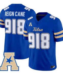 Reign_Cane_Jersey_918_Tulsa_Golden_Hurricane_2026_Limited_Stitched_Royal - Top Wow Design Reign Cane Jersey #918 Tulsa Golden Hurricane 2026 Limited Stitched by My Store NCAA Football Jerseys