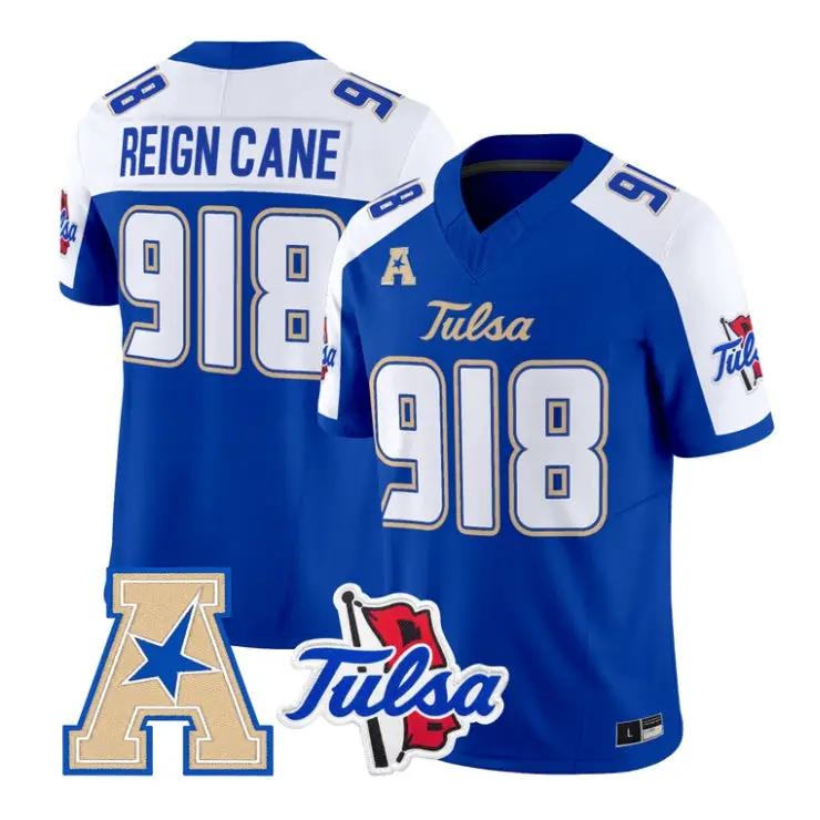 Reign_Cane_Jersey_918_Tulsa_Golden_Hurricane_2026_Limited_Stitched_Royal_Alter - Top Wow Design Reign Cane Jersey #918 Tulsa Golden Hurricane 2026 Limited Stitched by My Store NCAA Football Jerseys