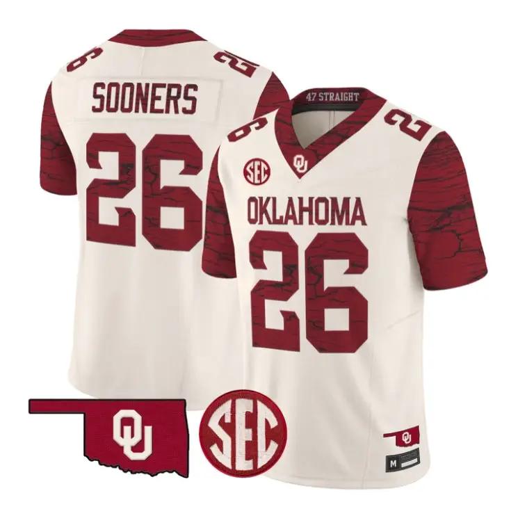Sooners Jesey #26 Oklahoma Sooners 2026 Rough Rider Vapor All Stitched by My Store NCAA Football Jerseys