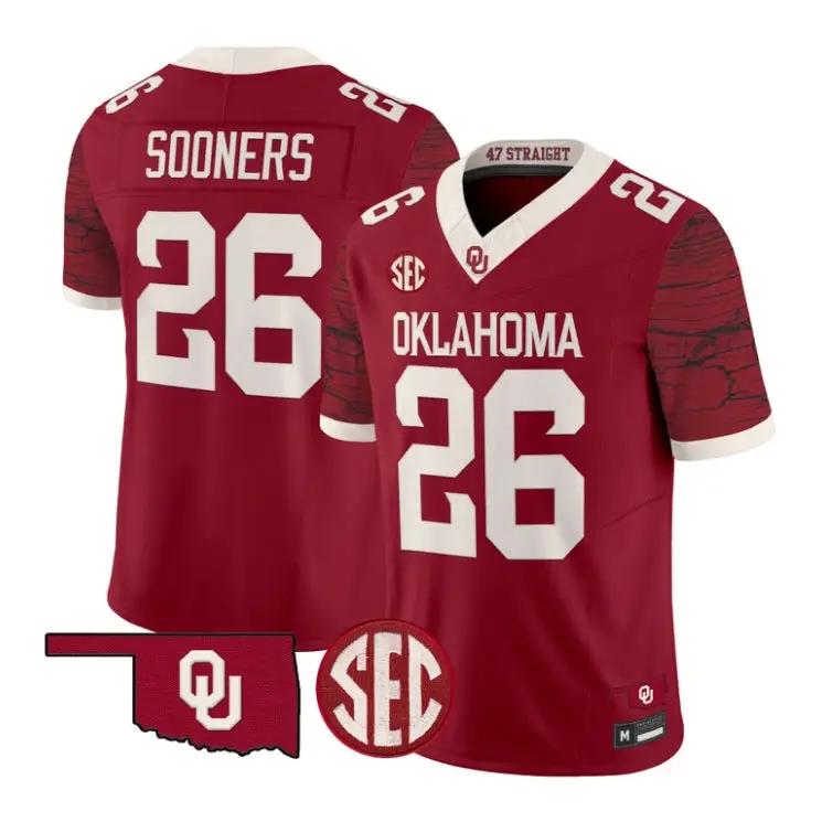 Sooners Jesey #26 Oklahoma Sooners 2026 Rough Rider Vapor All Stitched by My Store NCAA Football Jerseys