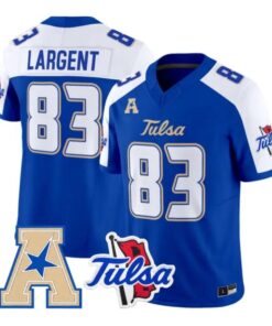 Steve_Largent_Jersey_83_Tulsa_Golden_Hurricane_2026_Vapor_Stitched_Royal_Alter - Top Wow Design Steve Largent Jersey #83 Tulsa Golden Hurricane 2026 Vapor Stitched by My Store NCAA Football Jerseys