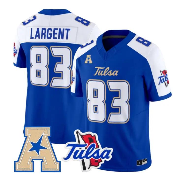 Steve_Largent_Jersey_83_Tulsa_Golden_Hurricane_2026_Vapor_Stitched_Royal_Alter - Top Wow Design Steve Largent Jersey #83 Tulsa Golden Hurricane 2026 Vapor Stitched by My Store NCAA Football Jerseys