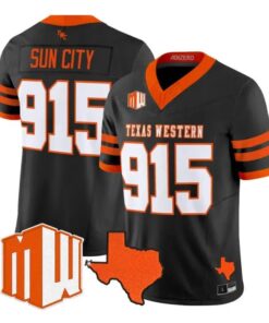 Sun City Jersey #915 UTEP Miners 2026 Going Dark in the Sun City Vapor Stitched by My Store NCAA Football Jerseys