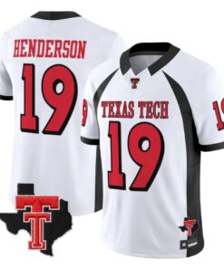 Taurean Henderson Jersey #19 Texas Tech Red Raiders 2026 Texas Patch Stitched