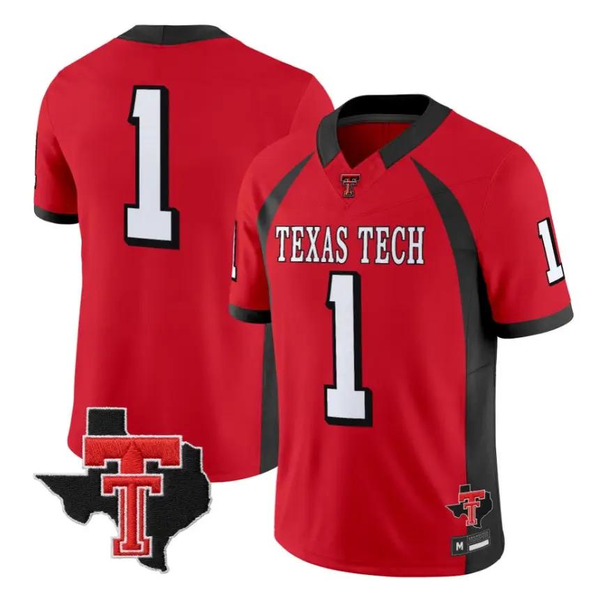 Team Jersey #1 Texas Tech Red Raiders 2026 Throwback Texas Patch Stitched - Top Wow Design Team Jersey #1 Texas Tech Red Raiders 2026 Throwback Texas Patch Stitched