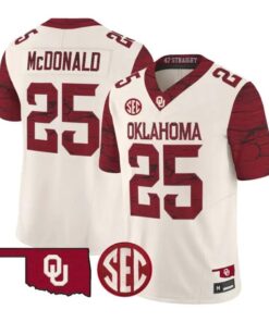Tommy McDonald Jesey #25 Oklahoma Sooners 2026 Rough Rider Vapor Stitched by My Store NCAA Football Jerseys
