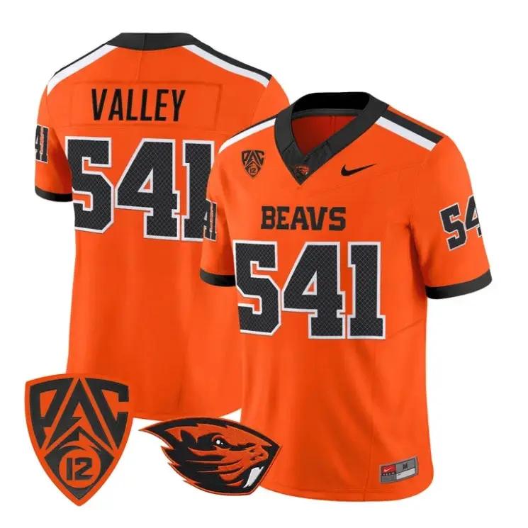Valley_Jersey_541_Oregon_State_Beavers_2026_Vapor_Limited_Stitched_Orange - Top Wow Design Valley Jersey #541 Oregon State Beavers 2026 Vapor Limited Stitched by My Store NCAA Football Jerseys