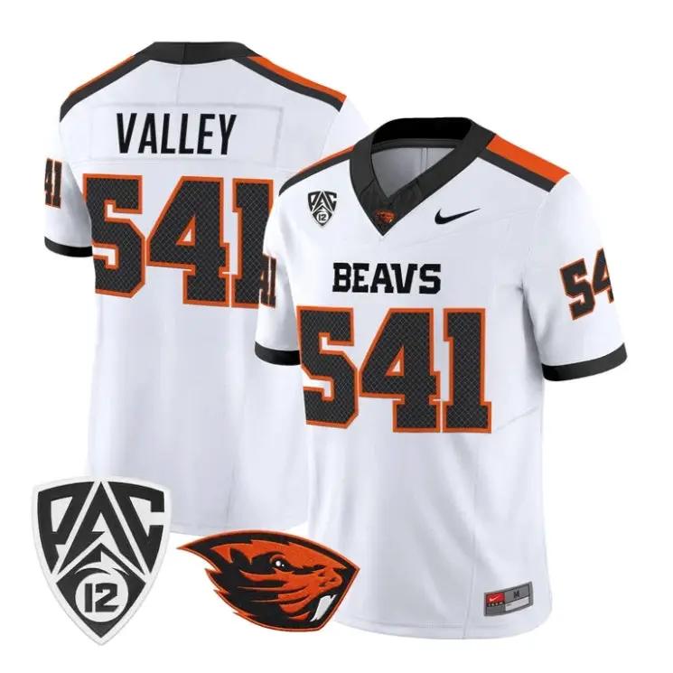 Valley_Jersey_541_Oregon_State_Beavers_2026_Vapor_Limited_Stitched_White - Top Wow Design Valley Jersey #541 Oregon State Beavers 2026 Vapor Limited Stitched by My Store NCAA Football Jerseys