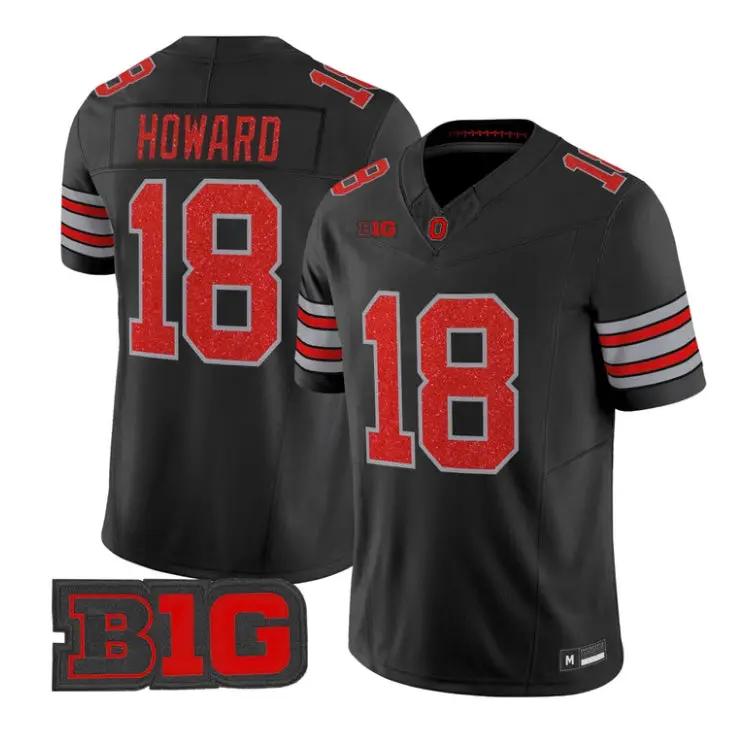 Will Howard Jersey #18 Ohio State Buckeyes Glitter Vapor All Stitched by My Store NCAA Football Jerseys