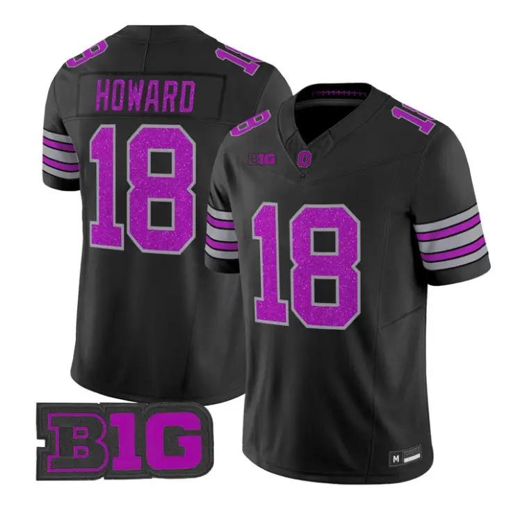 Will Howard Jersey #18 Ohio State Buckeyes Glitter Vapor All Stitched by My Store NCAA Football Jerseys