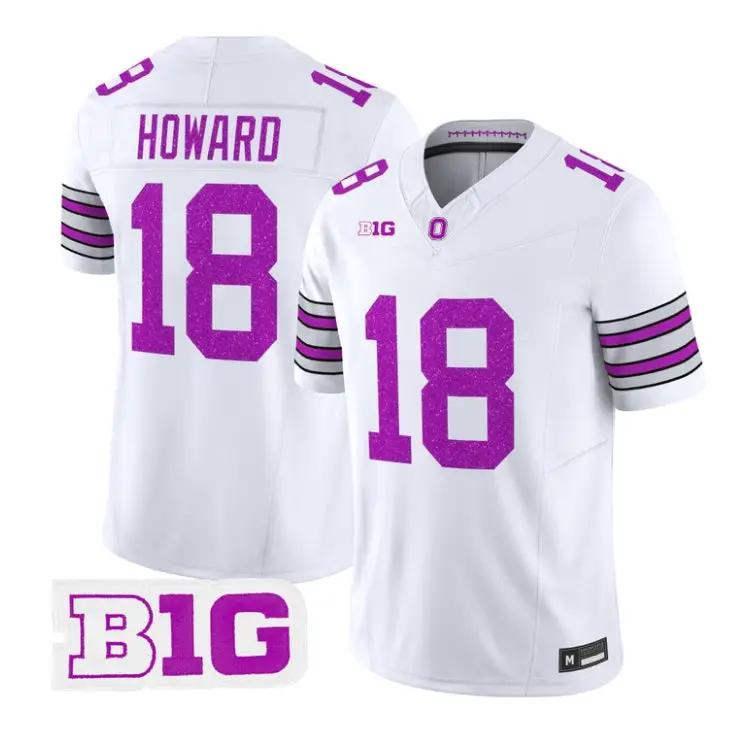 Will Howard Jersey #18 Ohio State Buckeyes Glitter Vapor All Stitched by My Store NCAA Football Jerseys