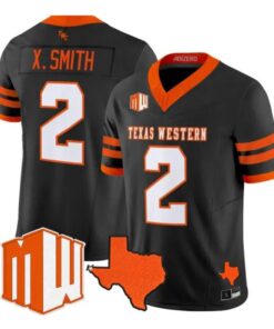 Xavier Smith Jersey #2 UTEP Miners 2026 Going Dark in the Sun City All Stitched by My Store NCAA Football Jerseys