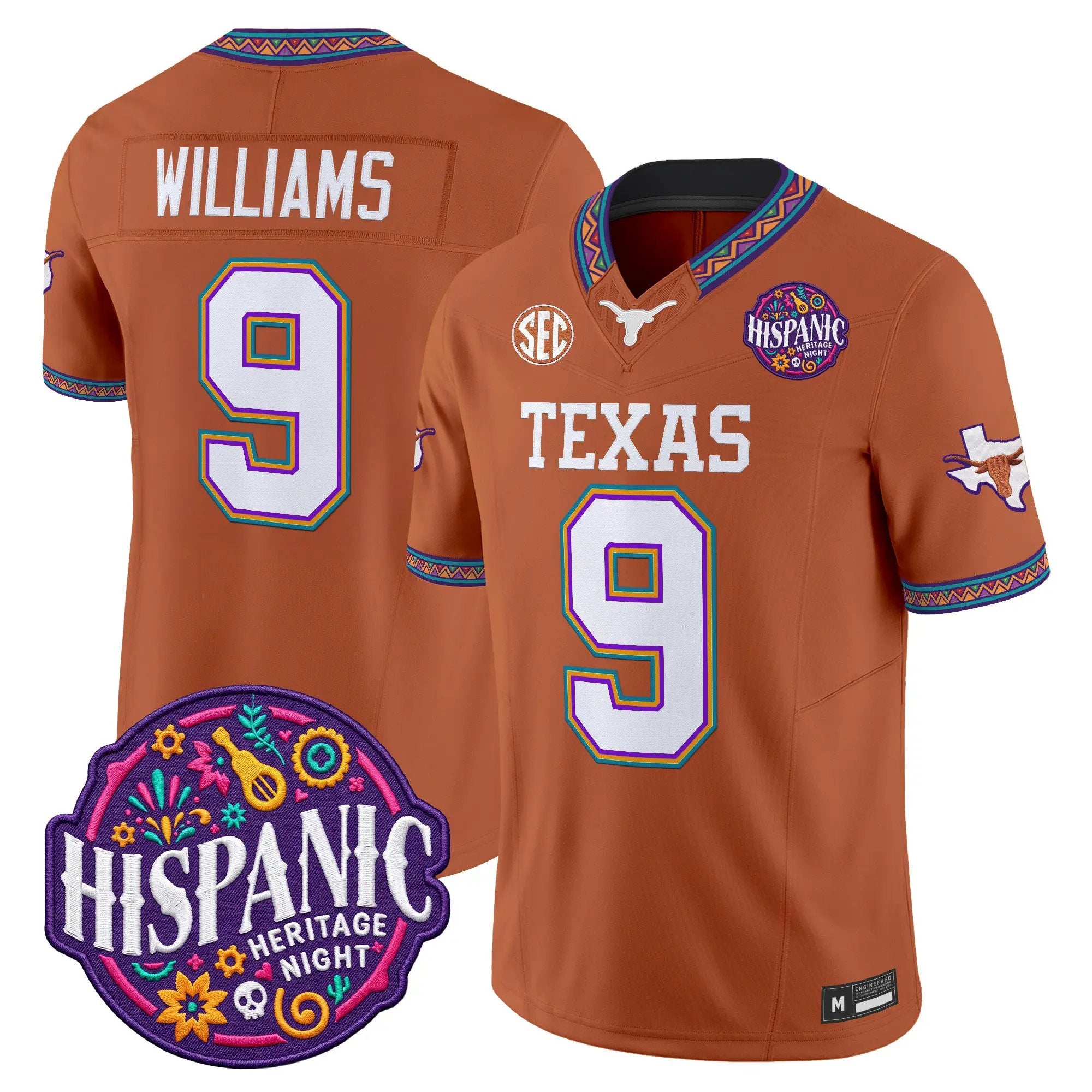 Jonah Williams Jersey #9 Texas Longhorns 2026 Latino Heritage Month Vapor Limited All Stitched - Top Wow Design Jonah Williams Jersey #9 Texas Longhorns 2026 Latino Heritage Month Vapor Limited All Stitched