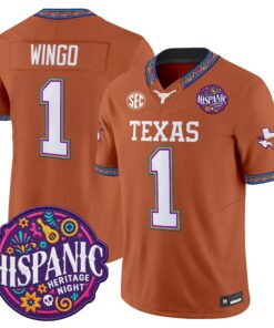 Ryan Wingo Jersey #1 Texas Longhorns 2026 Latino Heritage Month Vapor Limited All Stitched
