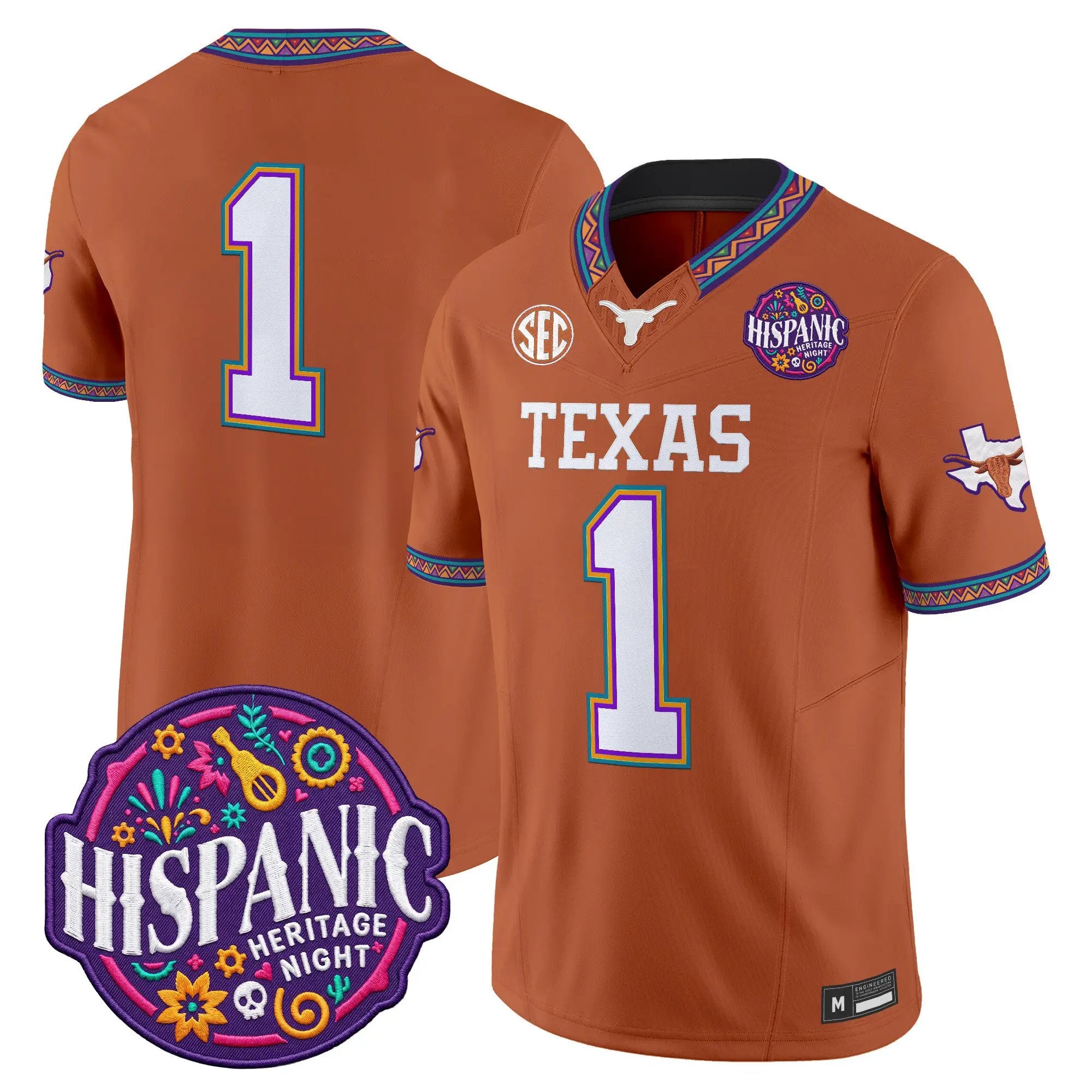Team Jersey #1 Texas Longhorns 2026 Latino Heritage Month Vapor Limited All Stitched - Top Wow Design Team Jersey #1 Texas Longhorns 2026 Latino Heritage Month Vapor Limited All Stitched