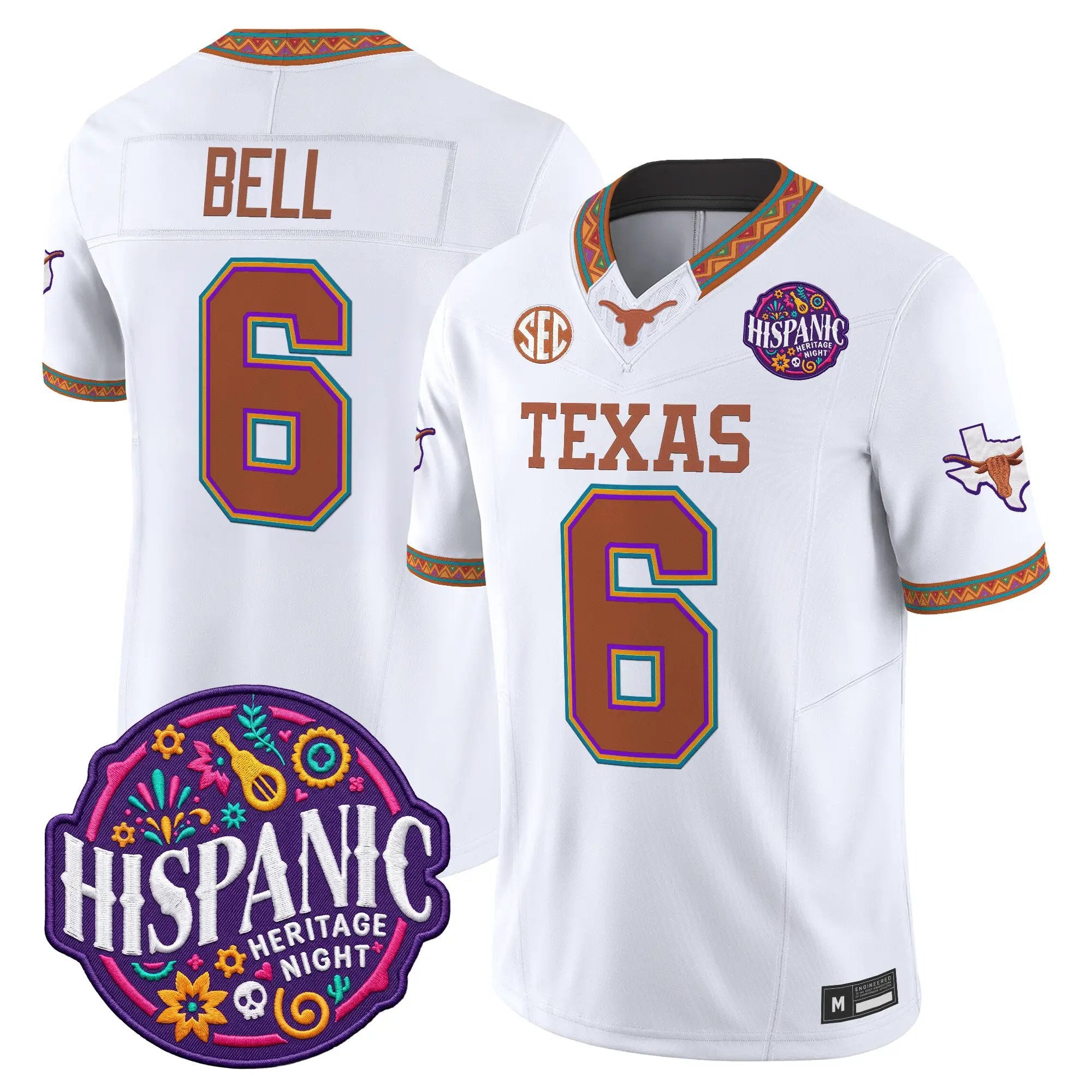 dia-bell-jersey-6-texas-longhorns-2026-latino-heritage-month-vapor-limited-all-stitched-02 - Top Wow Design Dia Bell Jersey #6 Texas Longhorns 2026 Latino Heritage Month Vapor Limited All Stitched