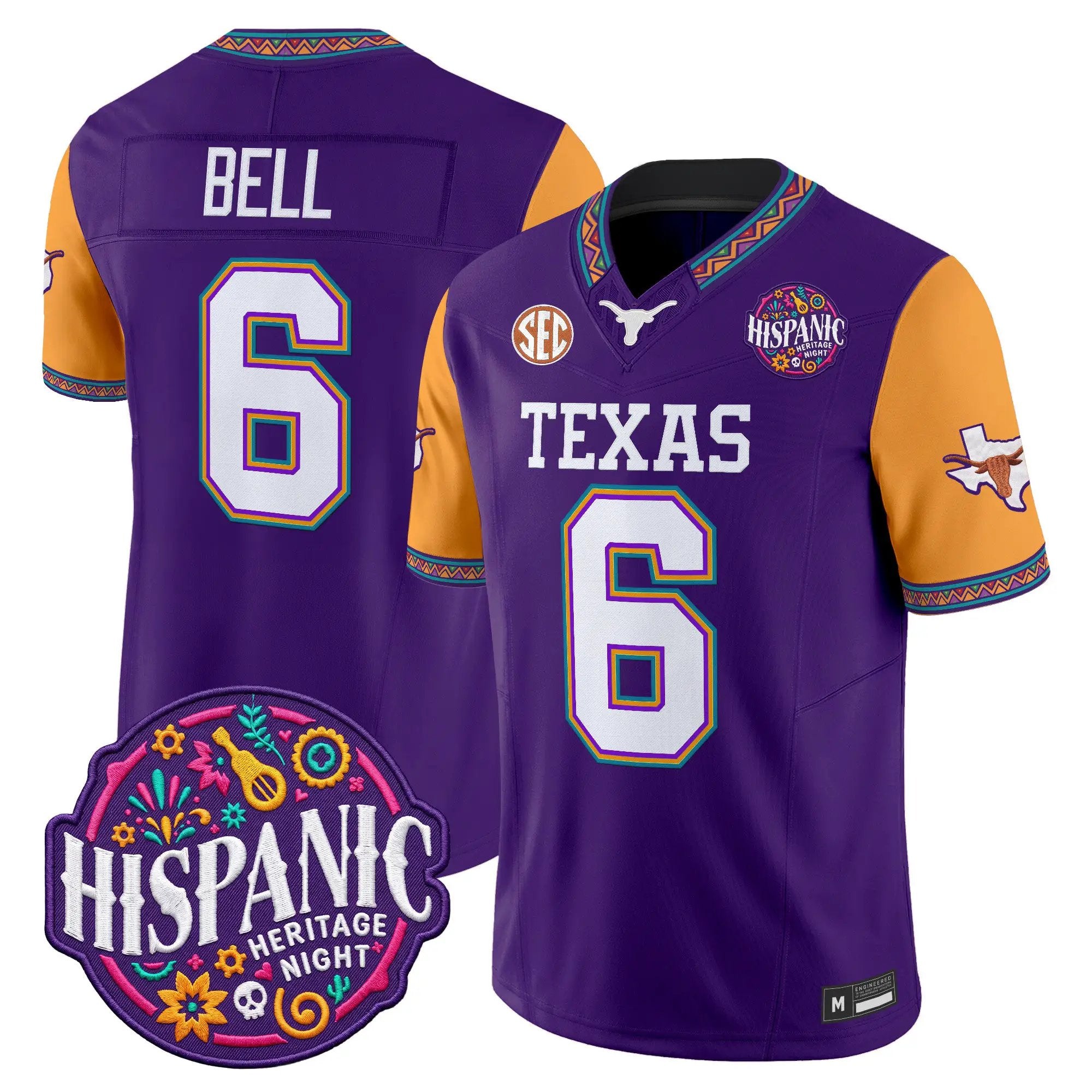 dia-bell-jersey-6-texas-longhorns-2026-latino-heritage-month-vapor-limited-all-stitched-04 - Top Wow Design Dia Bell Jersey #6 Texas Longhorns 2026 Latino Heritage Month Vapor Limited All Stitched