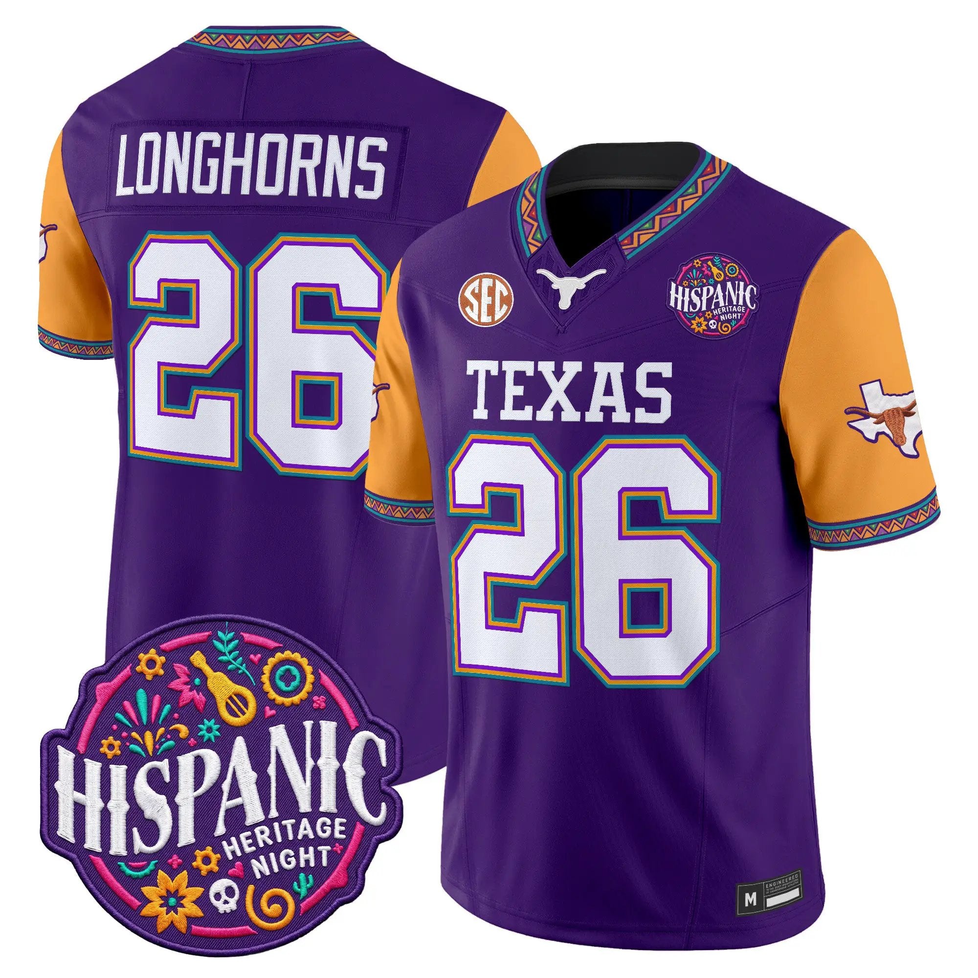 longhorns-jersey-26-texas-longhorns-2026-latino-heritage-month-vapor-limited-all-stitched-04 - Top Wow Design Longhorns Jersey #26 Texas Longhorns 2026 Latino Heritage Month Vapor Limited All Stitched