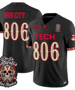Hub City Jersey #806 Texas Tech Red Raiders Día de los Muertos Vapor Limited All Stitched