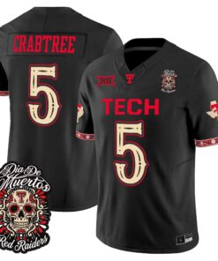 Michael Crabtree Jersey #5 Texas Tech Red Raiders Día de los Muertos Vapor Limited All Stitched