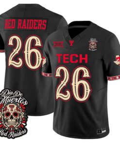 Red Raiders Jersey #26 Texas Tech Red Raiders Día de los Muertos Vapor Limited All Stitched