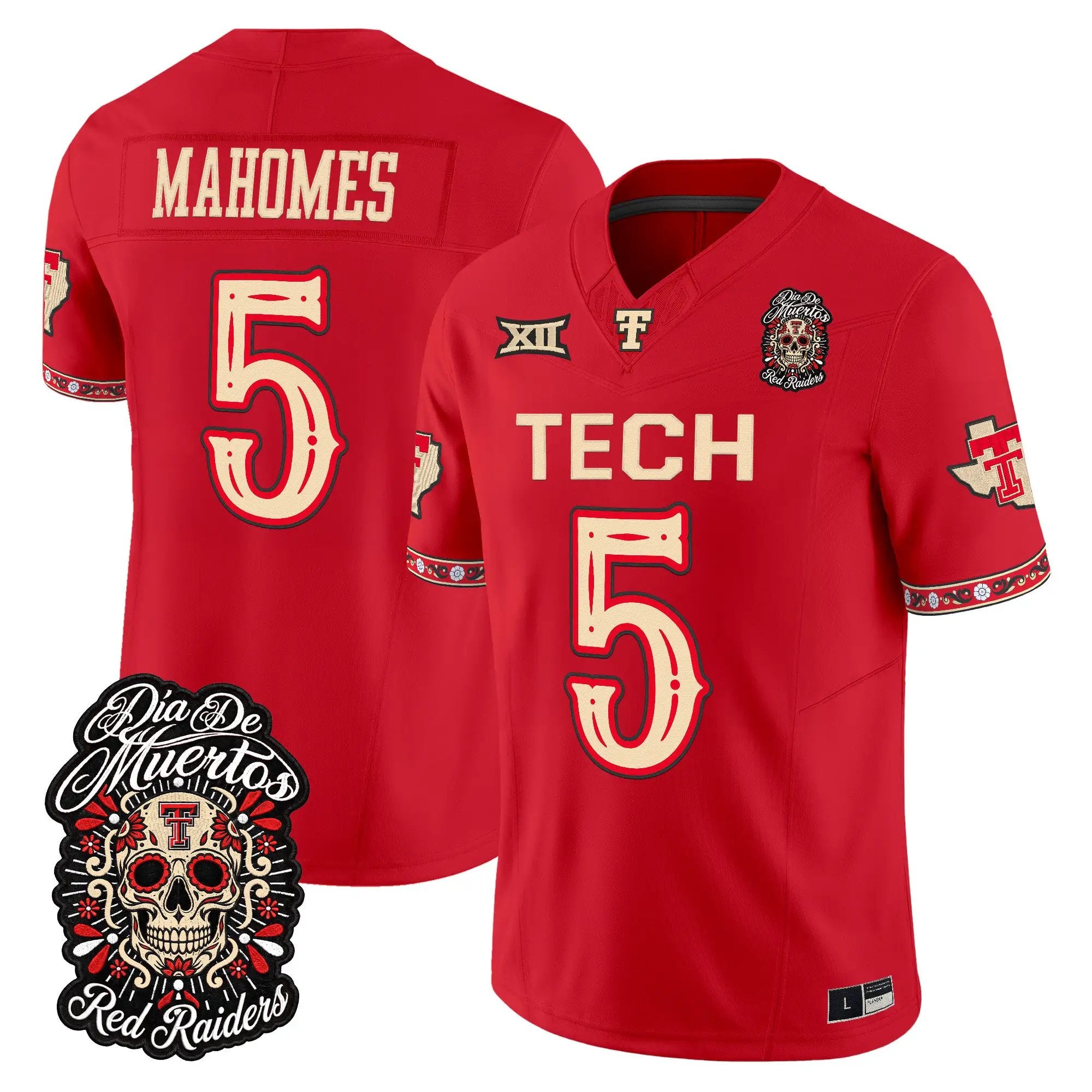 patrick-mahomes-jersey-5-texas-tech-red-raiders-dia-de-los-muertos-vapor-limited-all-stitched-02 - Top Wow Design Patrick Mahomes Jersey #5 Texas Tech Red Raiders Día de los Muertos Vapor Limited All Stitched