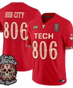 Hub City Jersey #806 Texas Tech Red Raiders Día de los Muertos Vapor Limited All Stitched