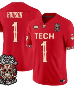 Micah Hudson Jersey #1 Texas Tech Red Raiders Día de los Muertos Vapor Limited All Stitched