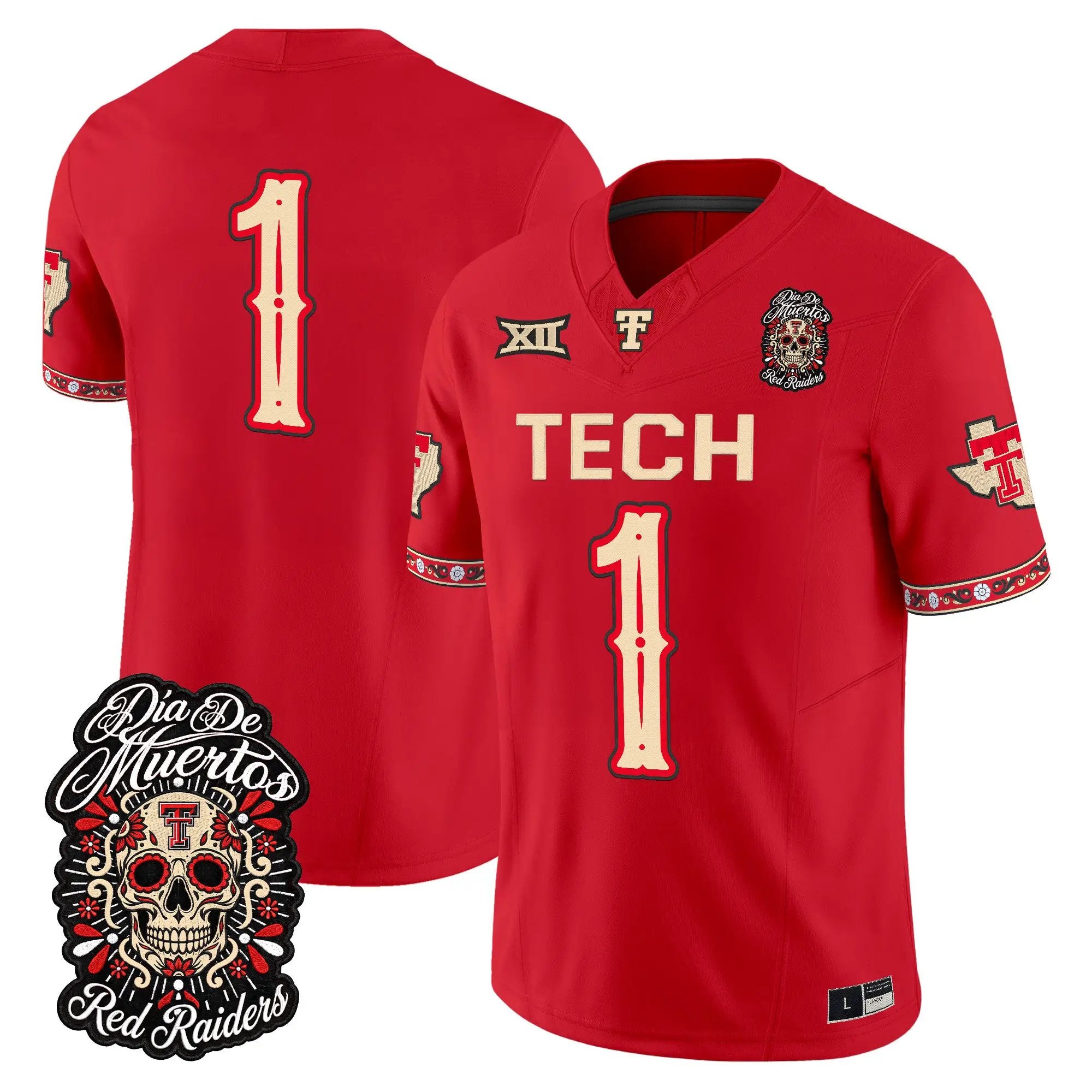team-jersey-1-texas-tech-red-raiders-dia-de-los-muertos-vapor-limited-all-stitched-02 - Top Wow Design Team Jersey #1 Texas Tech Red Raiders Día de los Muertos Vapor Limited All Stitched