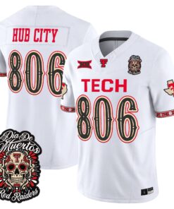 Hub City Jersey #806 Texas Tech Red Raiders Día de los Muertos Vapor Limited All Stitched