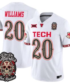 J'Koby Williams Jersey #20 Texas Tech Red Raiders Día de los Muertos Vapor Limited All Stitched