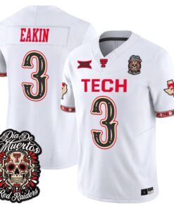 Coy Eakin Jersey #3 Texas Tech Red Raiders Día de los Muertos Vapor Limited All Stitched
