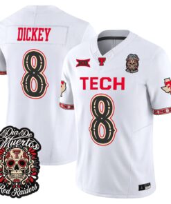 Cameron Dickey Jersey #8 Texas Tech Red Raiders Día de los Muertos Vapor Limited All Stitched