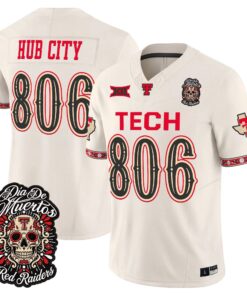 Hub City Jersey #806 Texas Tech Red Raiders Día de los Muertos Vapor Limited All Stitched