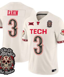 Coy Eakin Jersey #3 Texas Tech Red Raiders Día de los Muertos Vapor Limited All Stitched