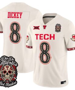 Cameron Dickey Jersey #8 Texas Tech Red Raiders Día de los Muertos Vapor Limited All Stitched