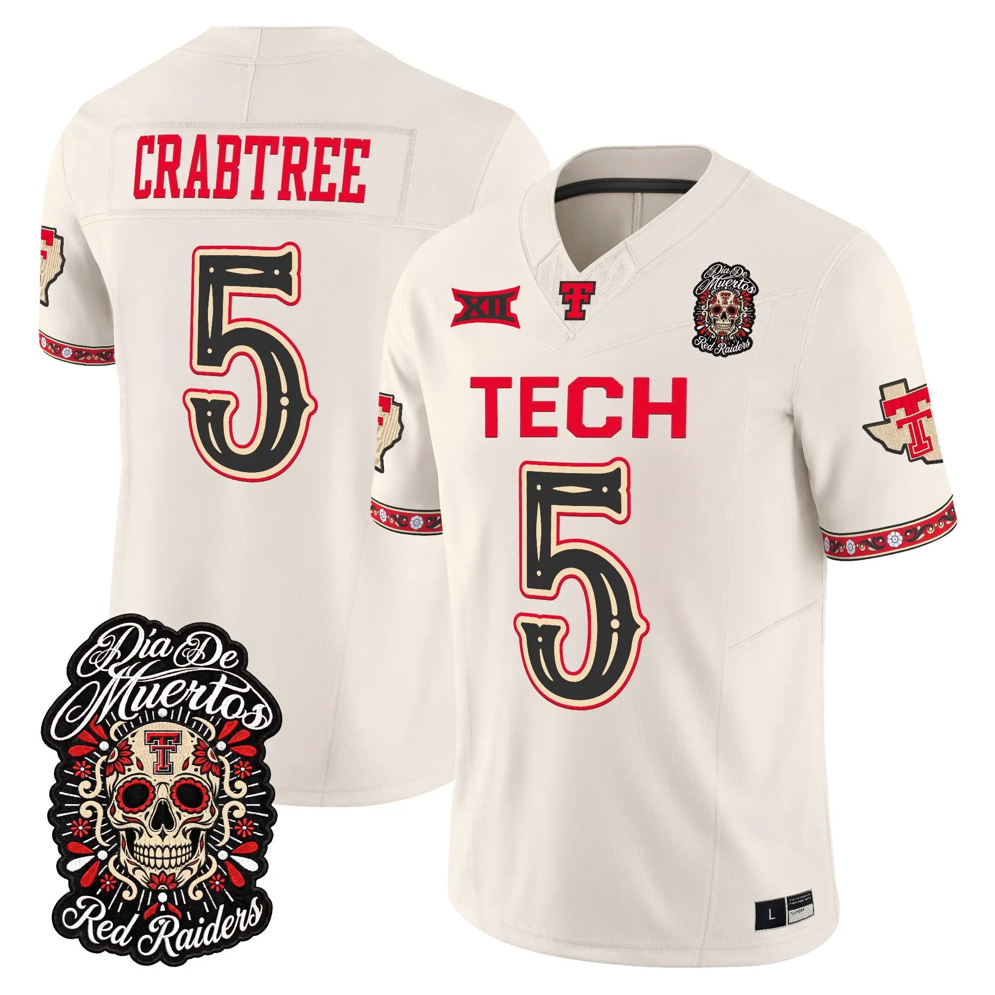 michael-crabtree-jersey-5-texas-tech-red-raiders-dia-de-los-muertos-vapor-limited-all-stitched-04 - Top Wow Design Michael Crabtree Jersey #5 Texas Tech Red Raiders Día de los Muertos Vapor Limited All Stitched