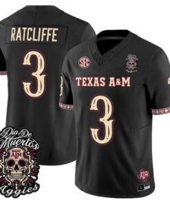 Marcus Ratcliffe Jersey #3 Texas A&M Aggies Día de los Muertos Vapor Limited All Stitched