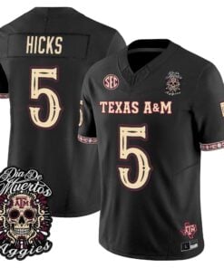DJ Hicks Jersey #5 Texas A&M Aggies Día de los Muertos Vapor Limited All Stitched