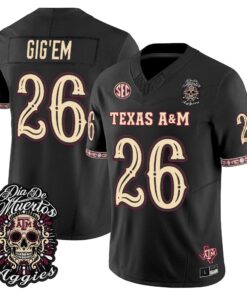 Gig'Em Jersey #26 Texas A&M Aggies Día de los Muertos Vapor Limited All Stitched